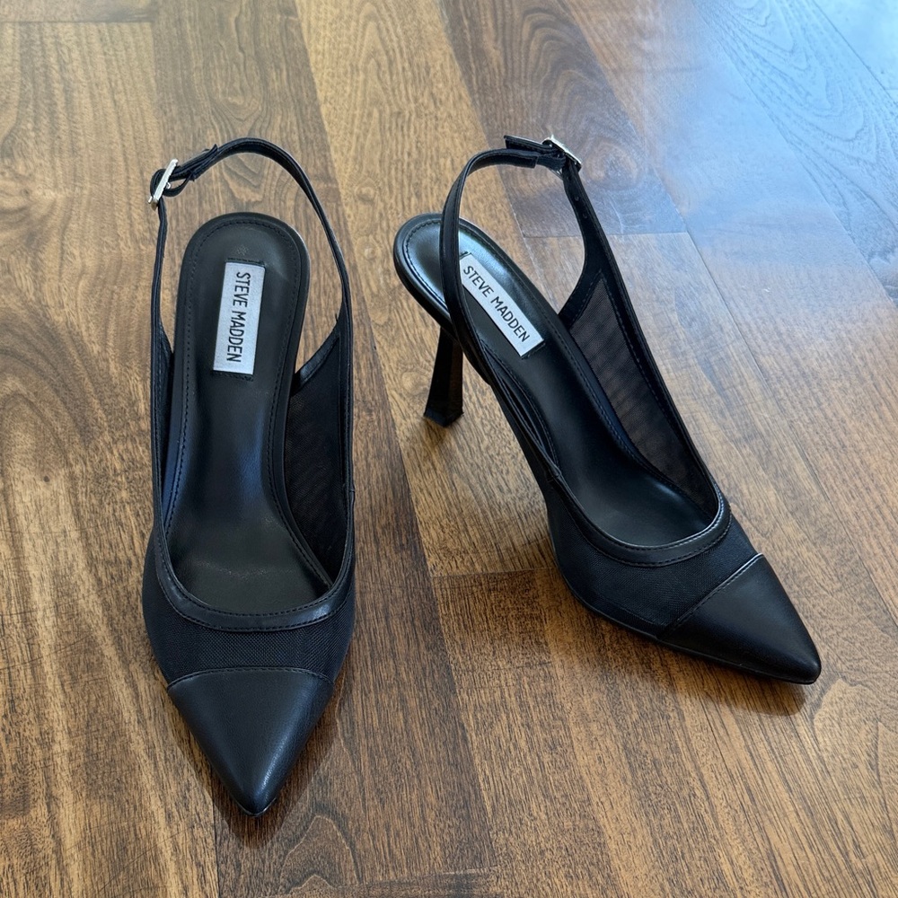 Steve Madden Black Mesh Heels